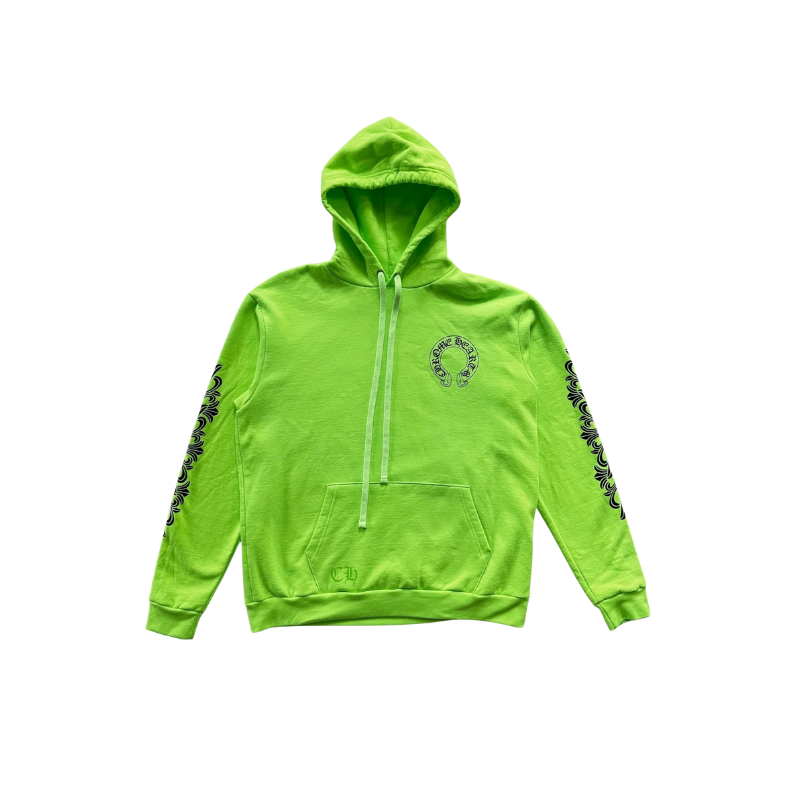 Hoodie Horseshoe Electric Green | Chrome Hearts