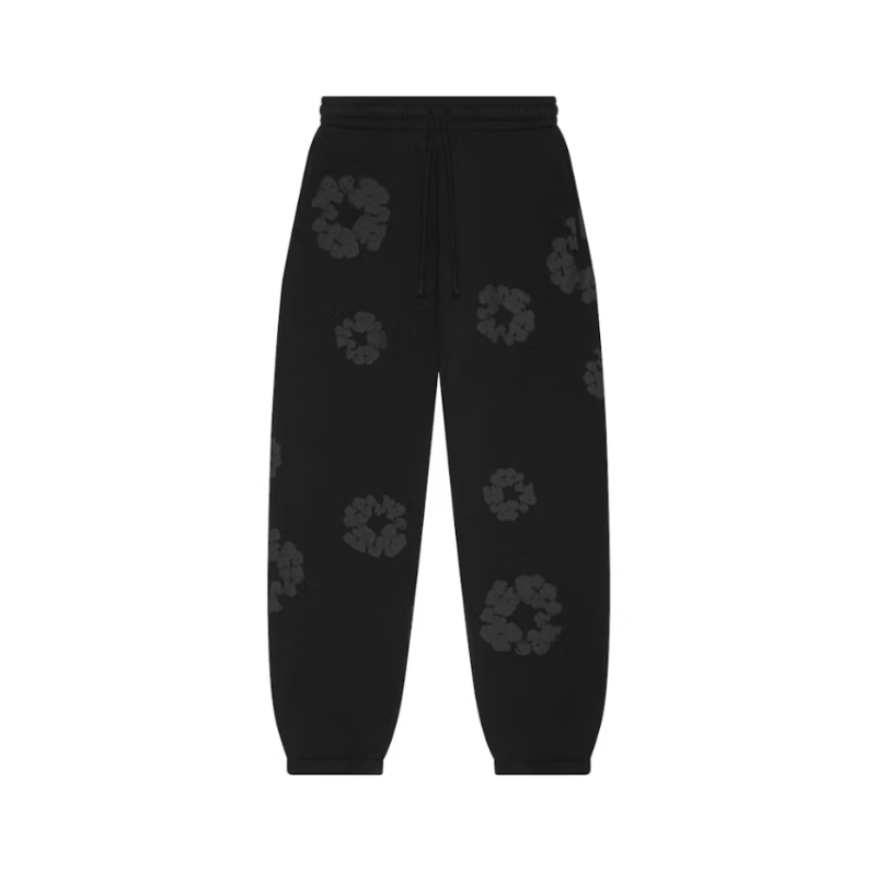 Joggers Cotton Wreath Full Black | Denim Tears