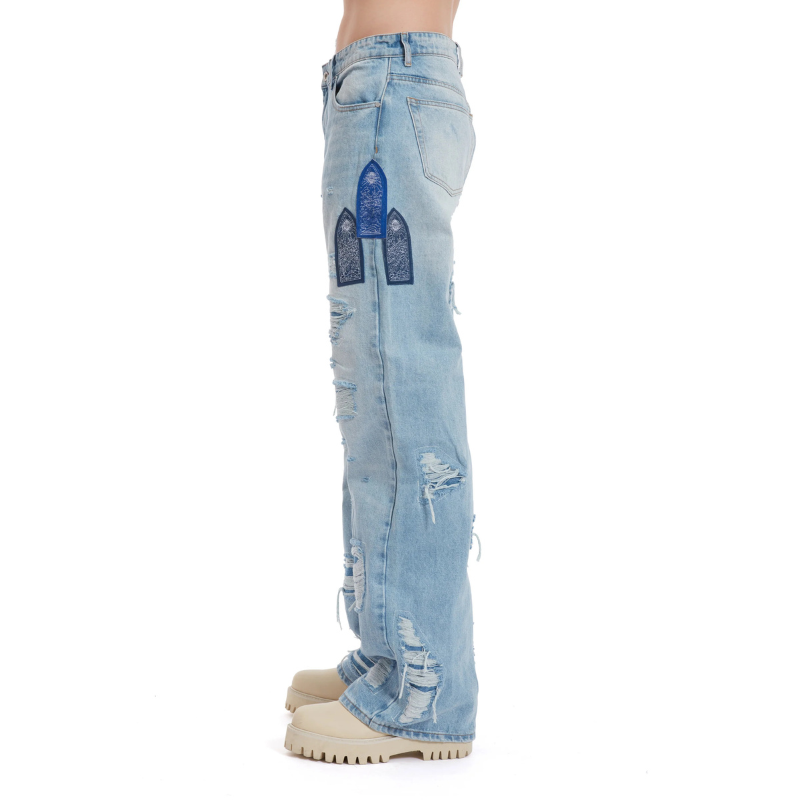 Jeans Side Patch Relaxation Sky | WhoDecidesWar