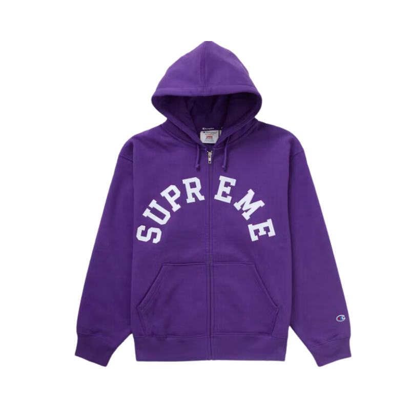 Zip Hoodie Purple Supreme x Champion Maison Guava