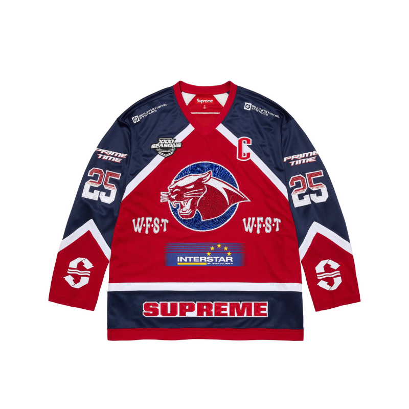 Longsleeve Jersey Rhinestone Hockey blue  | Supreme