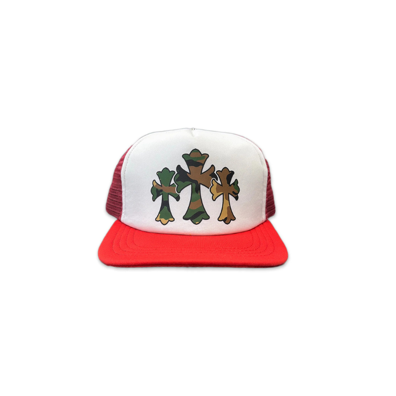 Cap Red Triple Cross Camo | Chrome Hearts