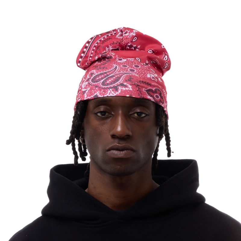 Beanie Big Skull Red Bandana | ABELA023