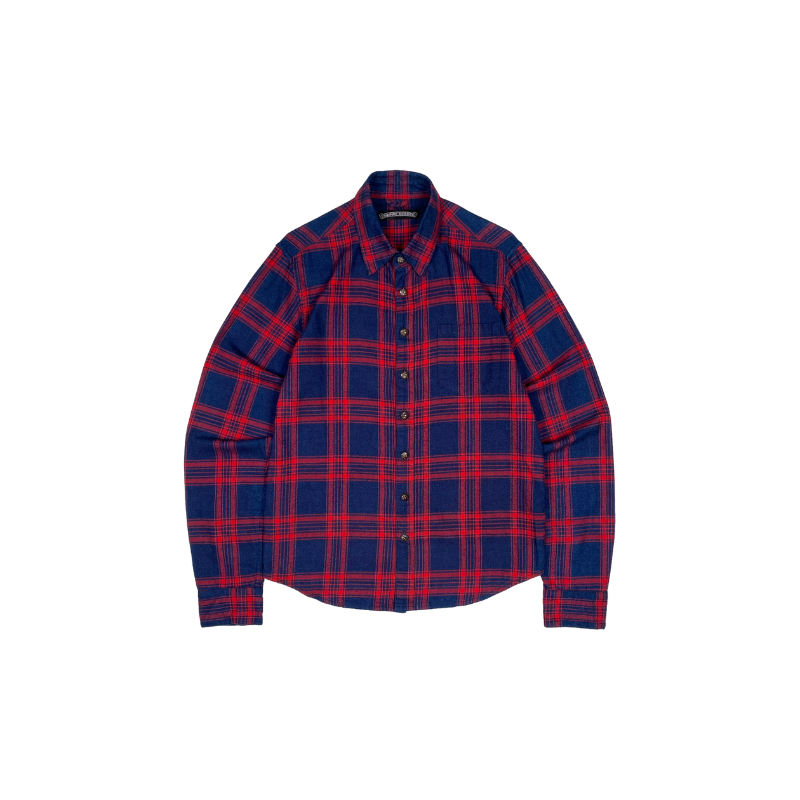Shirt Plaid Cross Patch Red | Chrome Hearts
