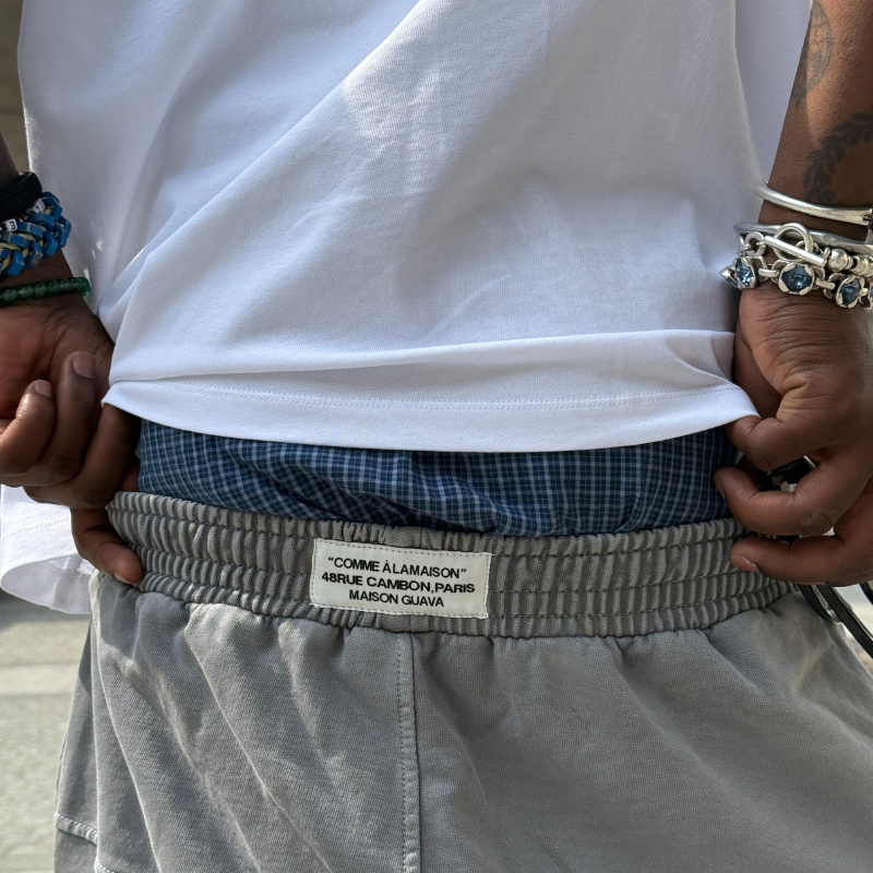 Shorts Double Stitched Stone Grey | Maison Guava