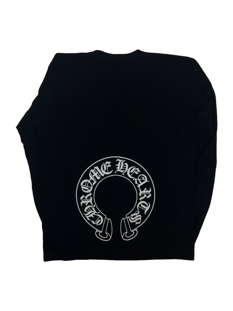Longsleeve Black Horseshoe Floral Logo | Chrome Hearts