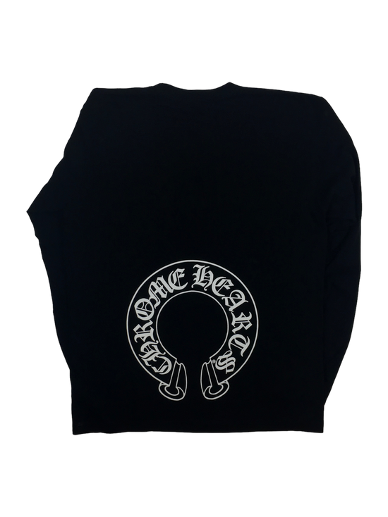 Longsleeve Black Horseshoe Floral Logo | Chrome Hearts