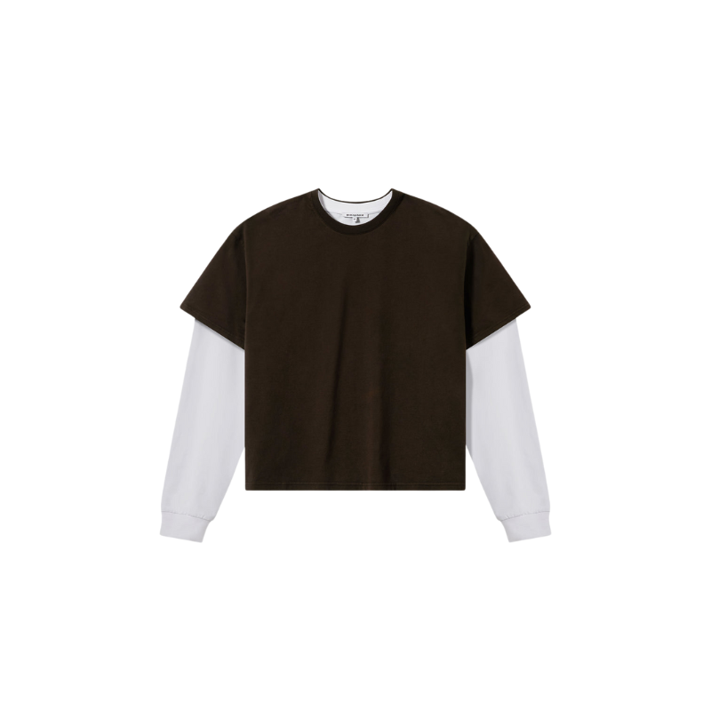 Longsleeve Mocca Brown / White | Perplex
