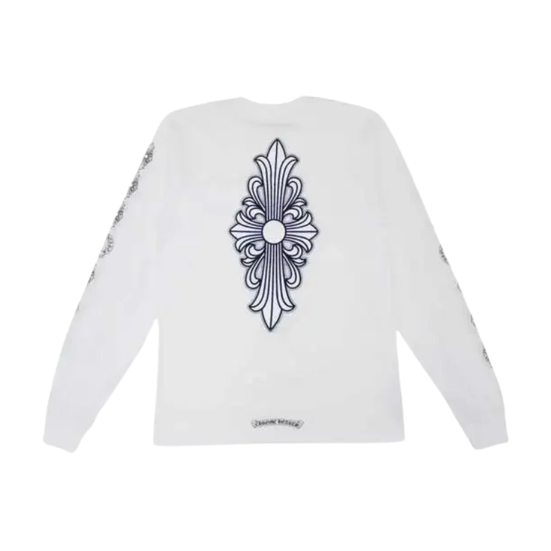 Longsleeve Mini Floral Cross White | Chrome Hearts