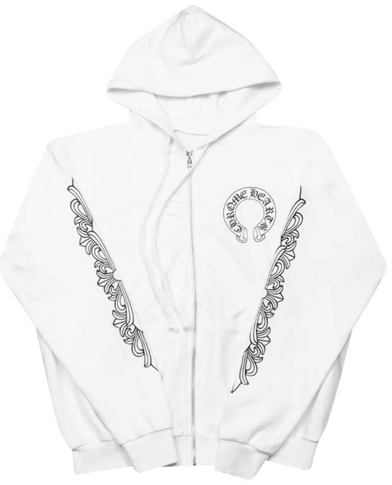 Zip Hoodie White Floral | Chrome Hearts | Chrome Hearts
