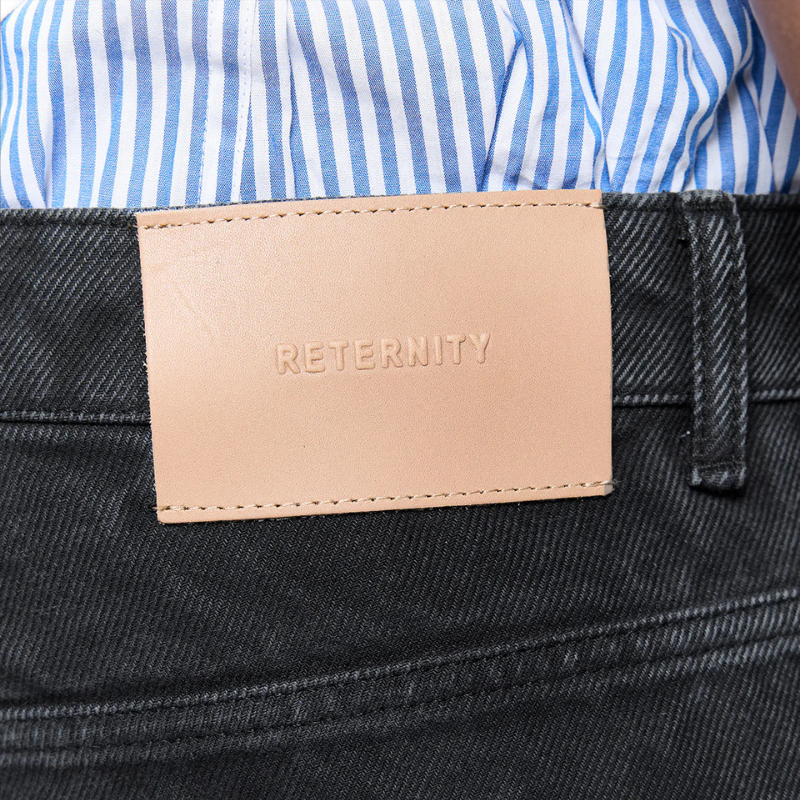 Cargo Pants Wrinkled Canvas Black | Reternity