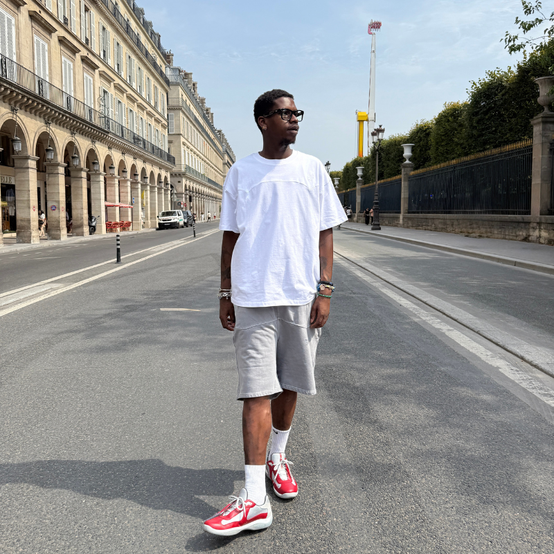 Shorts Double Stitched Stone Grey | Maison Guava