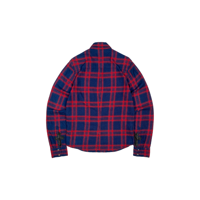 Shirt Plaid Cross Patch Red | Chrome Hearts