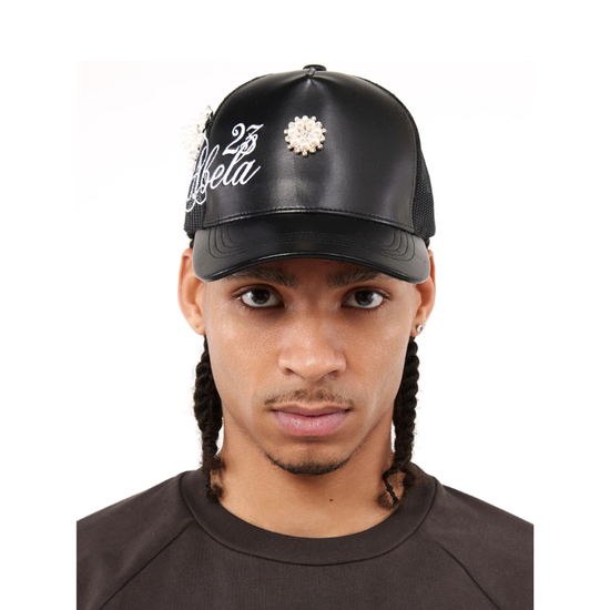 Cap Leather Black | ABELA023