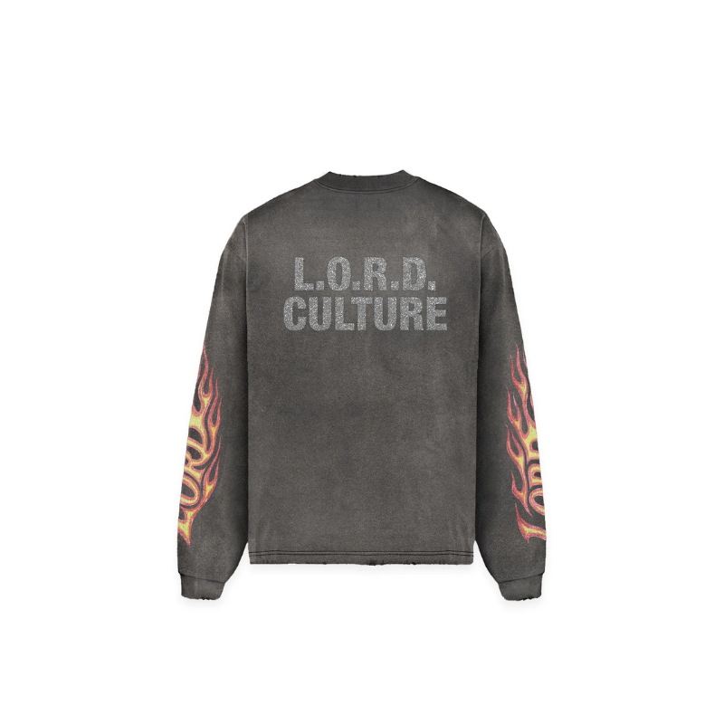 Longsleeve Flame Vintage Black | Lord Culture