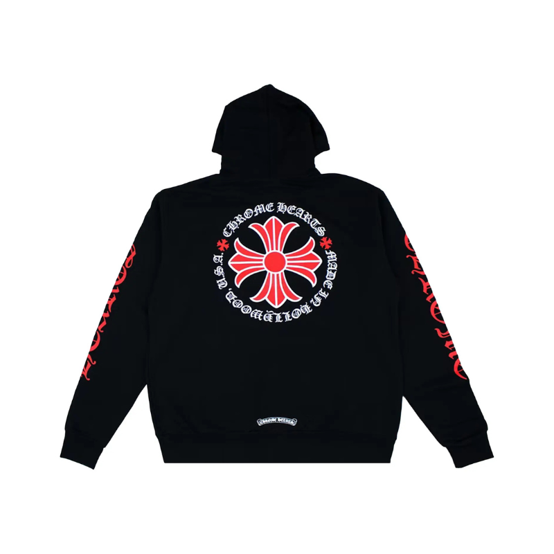 Zip Hoodie Made In Hollywood Plus Cross 'Black/Red' | Chrome Hearts
