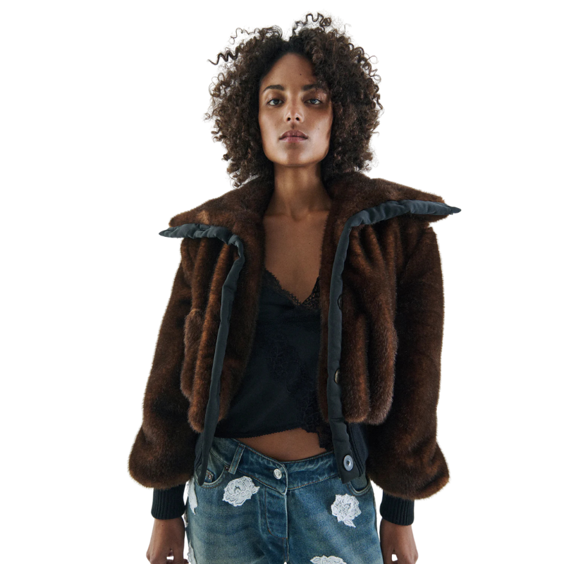 Faux Fur Jacket Oversize Collar | Vaillant Studio