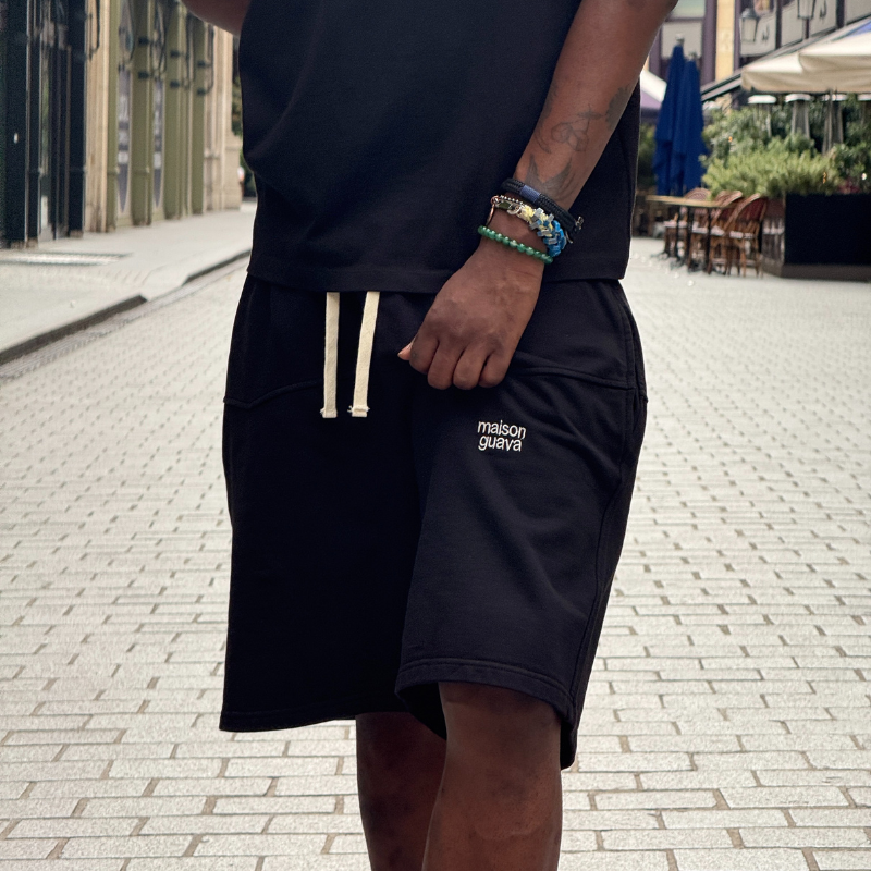 Shorts Double Stitched Black | Maison Guava