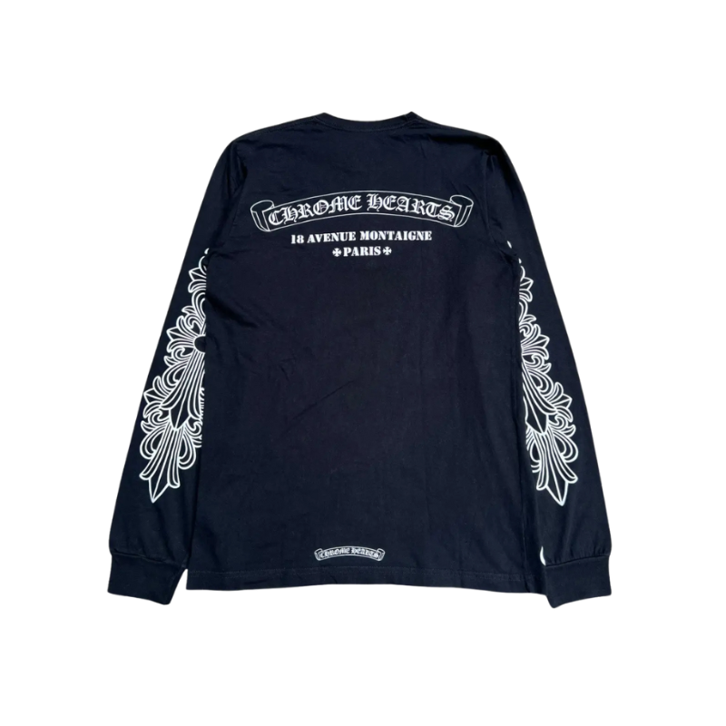 T-shirt manches longues noir Paris Montaigne | Chrome Hearts