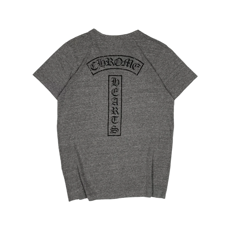 T-shirt gris col V avec logo étoiles | Chrome Hearts