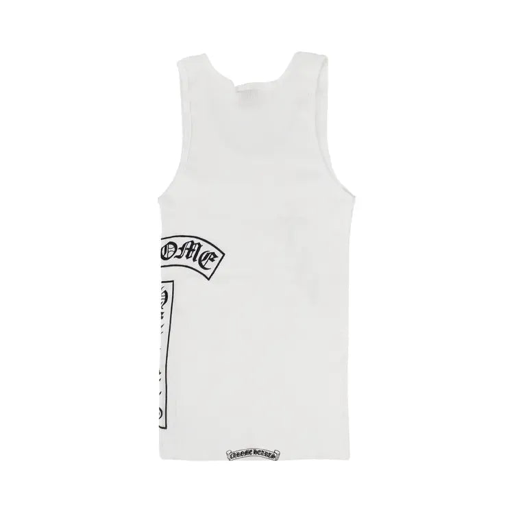 Tank Top Ribbed Side Logo 'White' | Chrome Hearts