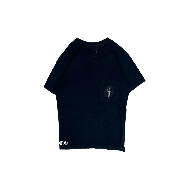 T-shirt noir avec logo Dagger ton sur ton | Chrome Hearts