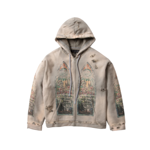 Zip Hoodie Faded Cream | WhoDecidesWar