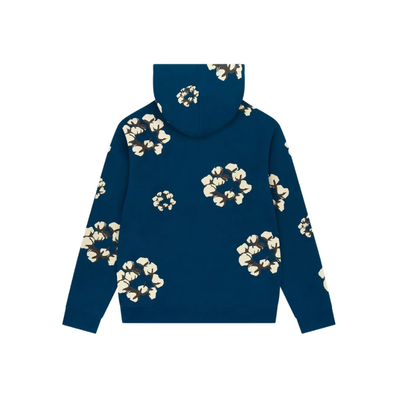 Hoodie Cactus Tears Wreath Navy Blue | Denim Tears