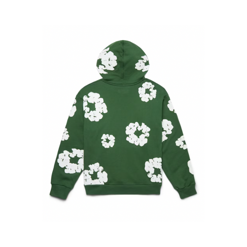 Hoodie Cotton Wreath Green | Denim Tears