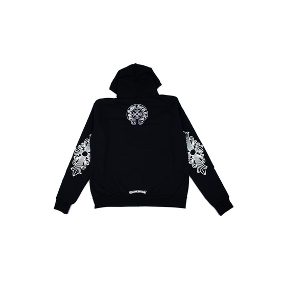 Zip Hoodie Mini Floral Black | Chrome Hearts