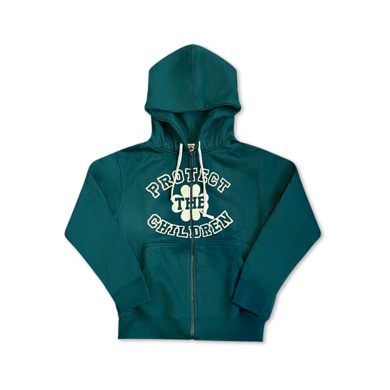 Zip Hoodie Green | Protect The Children