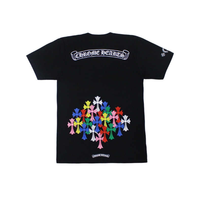 T-shirt Croix Multicolore Noir | Chrome Hearts