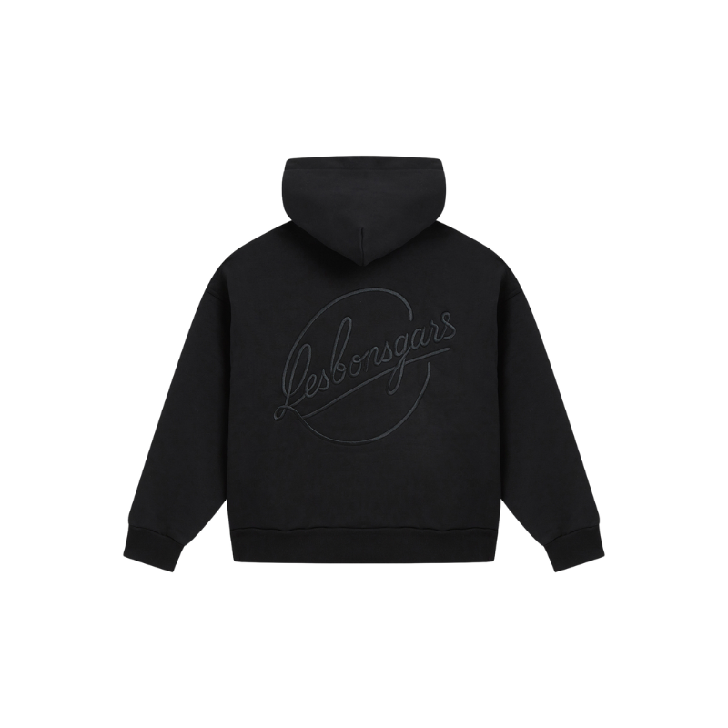 Zip Hoodie Double Clips Black | Les Bons Gars