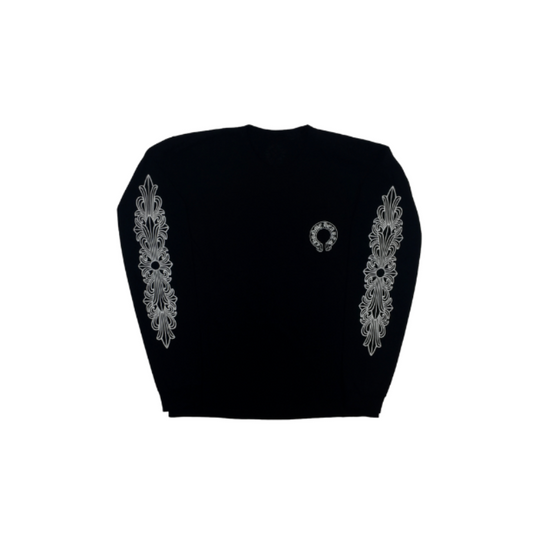 Longsleeve Black Horseshoe Floral Logo | Chrome Hearts