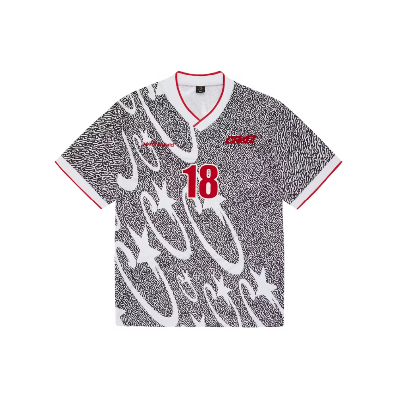 T-shirt Grey Red Football Jersey Stellations | Corteiz – Maison Guava