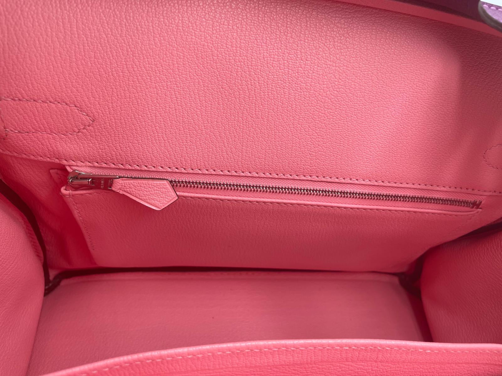 Birkin Birkin 30 Bi Color HHS Cuir De Chèvre Anemone & Rose Confetti Garniture Argente Palladié | Hermes