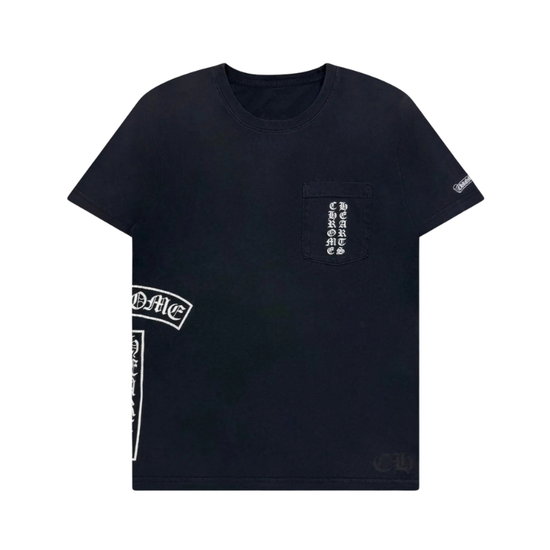 T-shirt Black Horseshoe Vertical Logo | Chrome Hearts
