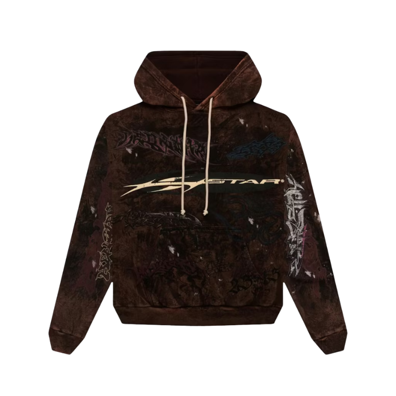 Hoodie H-Star Graffiti Brown | Hellstar