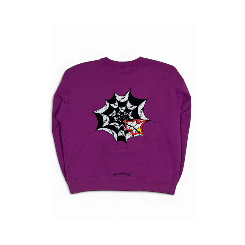 Crewneck Matty Boy Purple Spider Web | Chrome Hearts