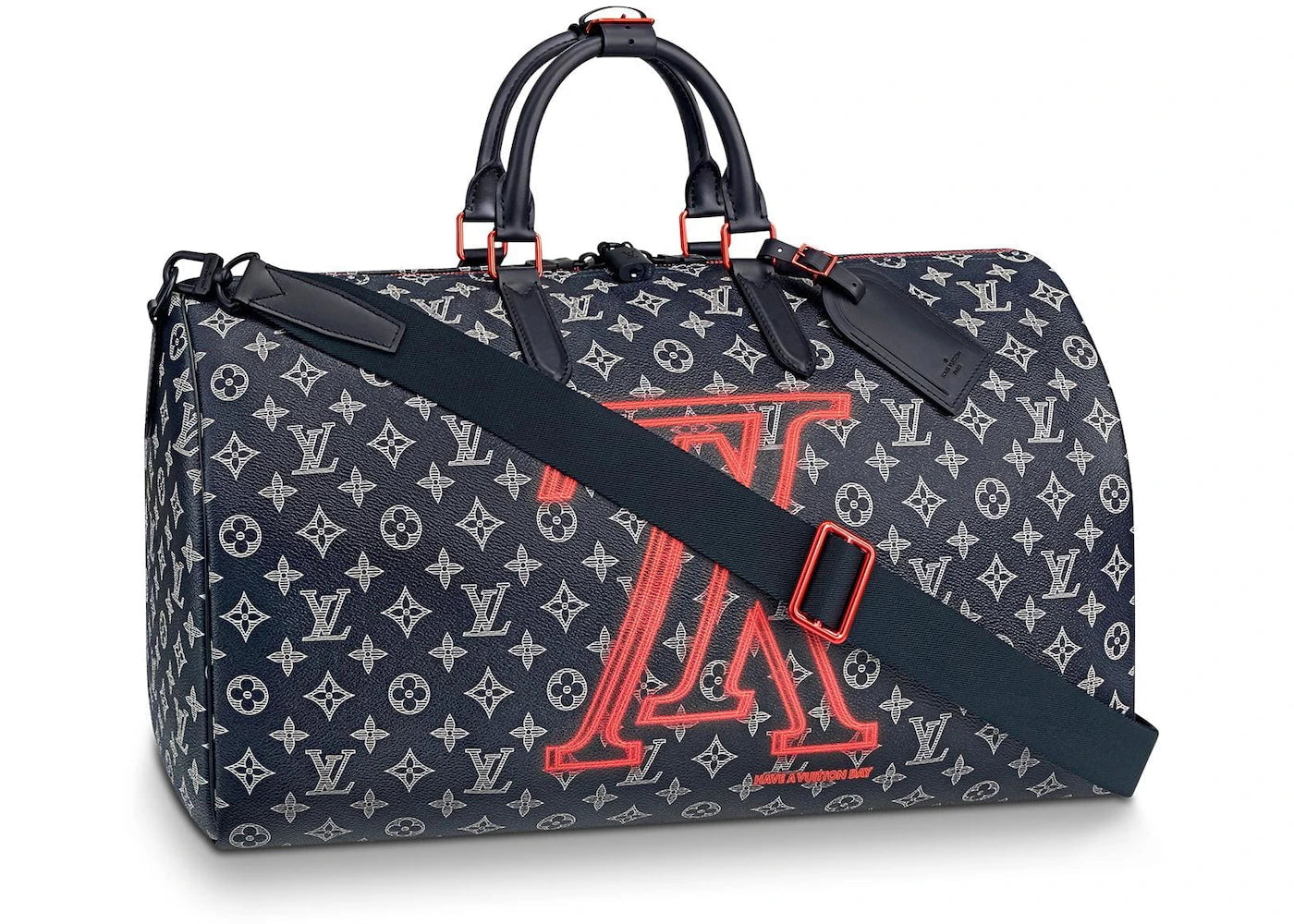 Duffle Bag Keepall 50 Bandouliere Monogram Upside Down Ink Navy | Louis Vuitton