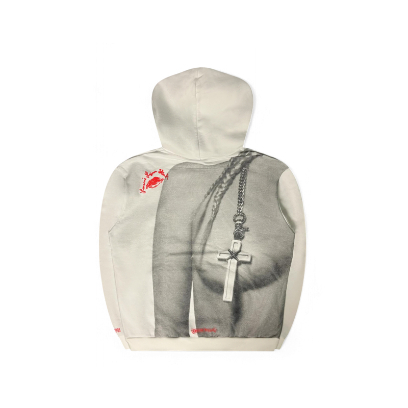 Hoodie Laurie Lynn Stark Signature Stamp White | Chrome