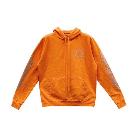 Hoodie Orange Silver | Chrome Hearts