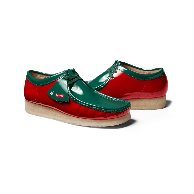 Low-top Patent Red | Supreme x Clarks Wallabee