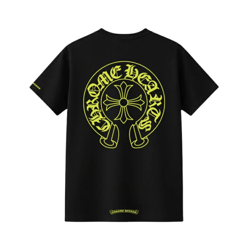 T-shirt Black Horseshoe Neon | Chrome Hearts