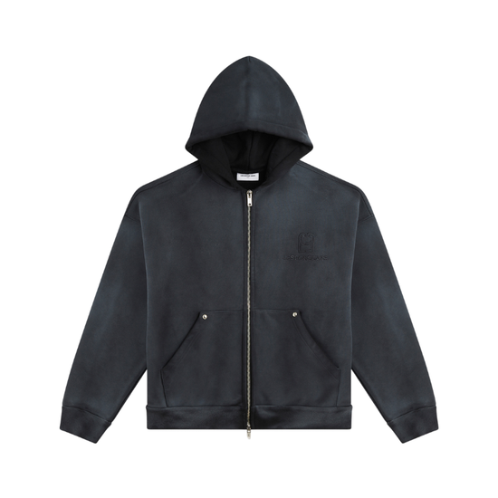 Zip Hoodie Noir Vintage | Les Bons Gars