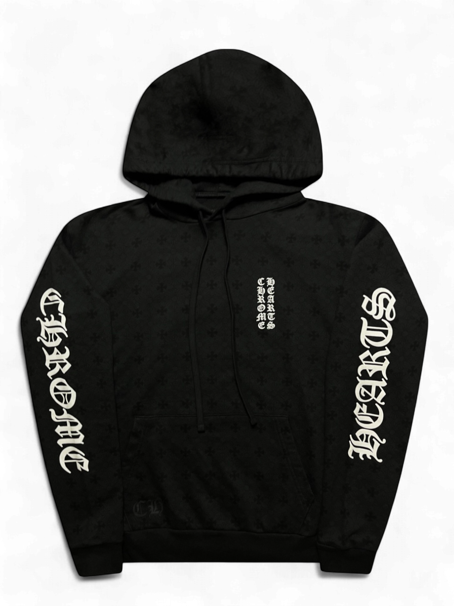 Hoodie Plus Cross Allover Print Horseshoe Logo | Chrome Hearts