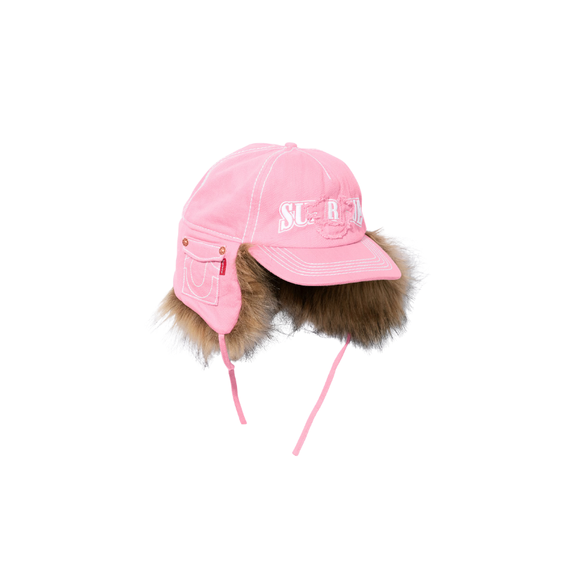 Cap Earflap 5-Panel Pink | Supreme x True Religion
