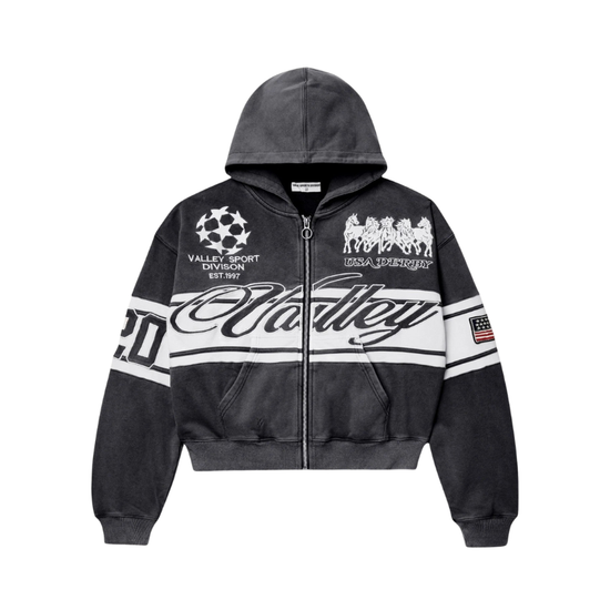 Zip Hoodie Cursive Black | Vale Lives