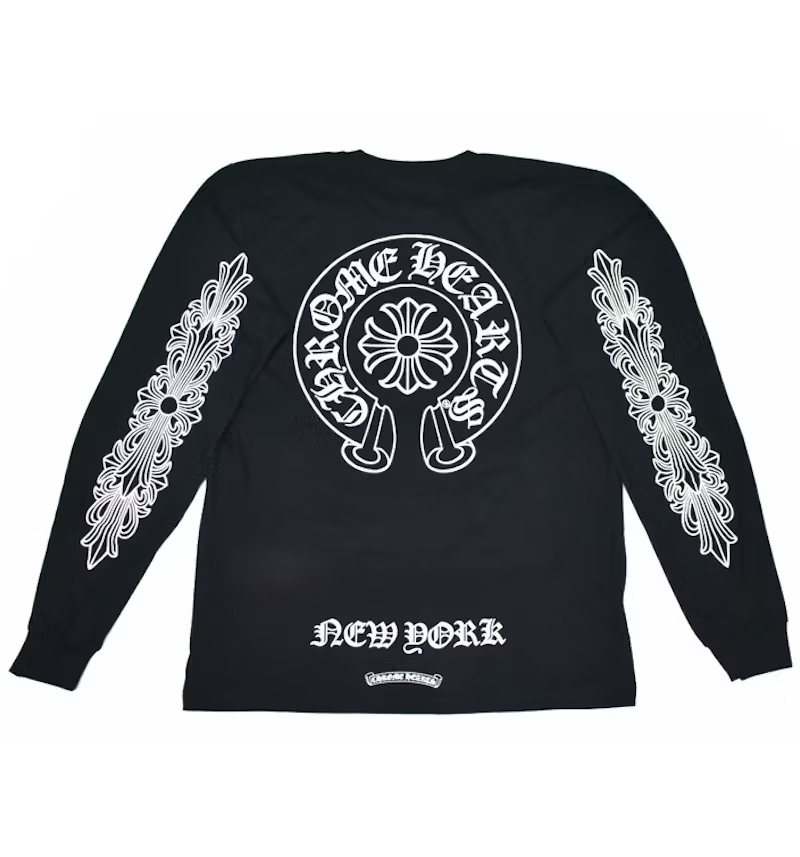 Longsleeve Black Horseshoe New York | Chrome Hearts