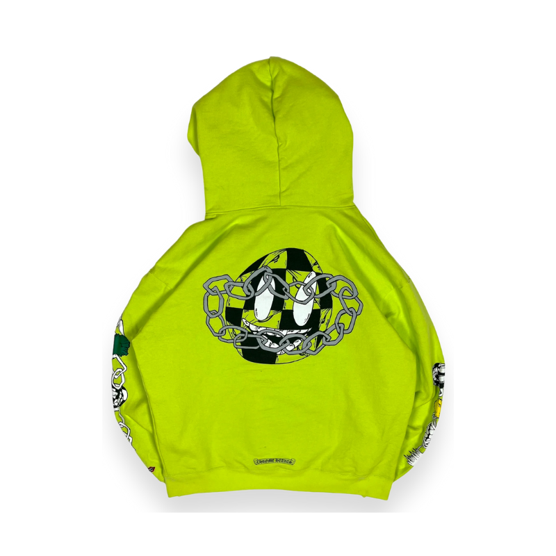 Sweat à capuche vert citron Link | Chrome Hearts x Matty Boy
